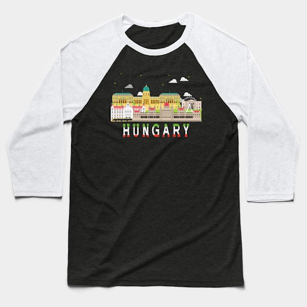 Cool budapest Hungarian Shirt Awesome Men Women Kids Baseball T-Shirt by kaza191